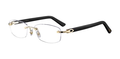 Black and Gold Cartier Rimless Glasses .